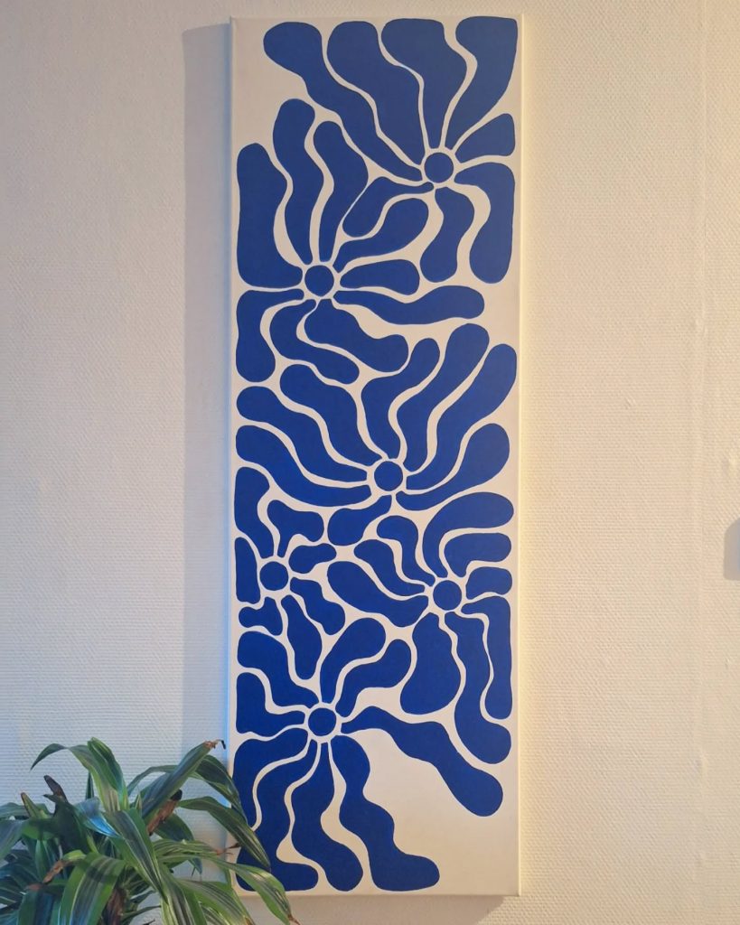 peinture vertical de fleur style Matisse